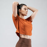 Women's Terra Recovery Drift Crop (Sunfire Clay)