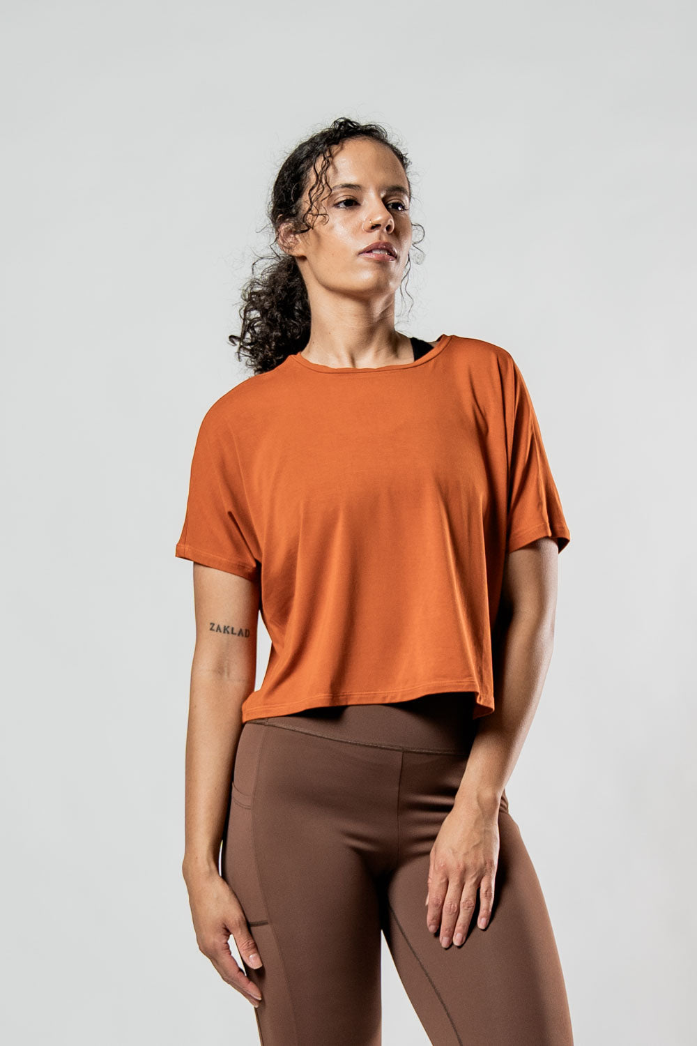 Women's Terra Recovery Drift Crop (Sunfire Clay)