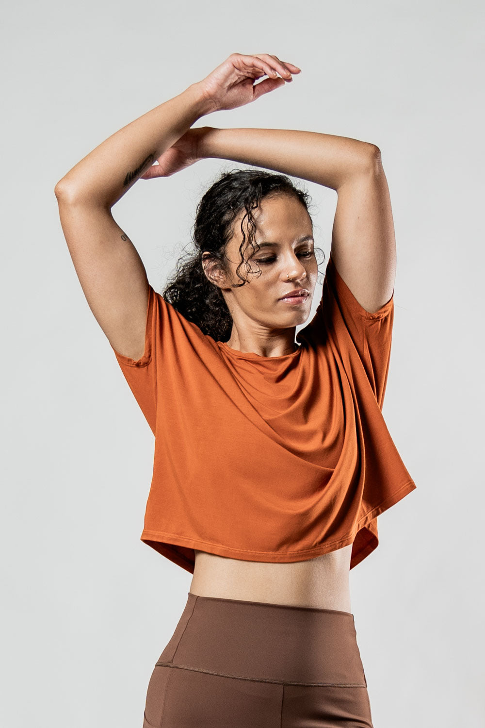 Women's Terra Recovery Drift Crop (Sunfire Clay)