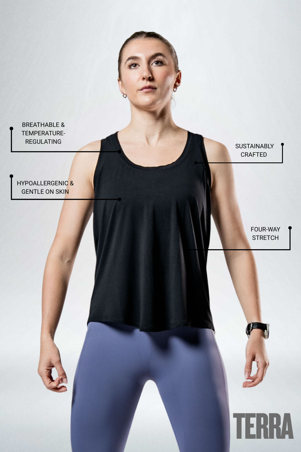 Women's Terra Recovery Halo Tank (Black)