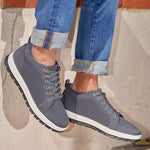 CALTO X2323 Sneaker 2.4” Taller (Iron Grey/White & Black Sole)