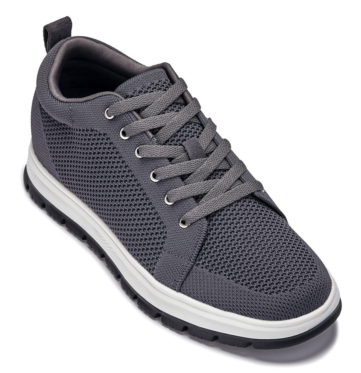 CALTO X2323 Sneaker 2.4” Taller (Iron Grey/White & Black Sole)
