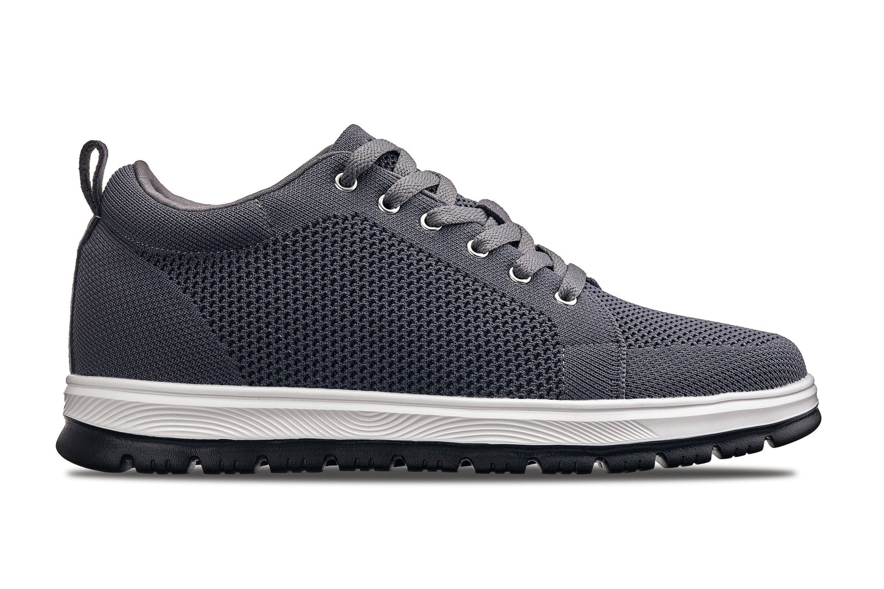 CALTO X2323 Sneaker 2.4” Taller (Iron Grey/White & Black Sole)