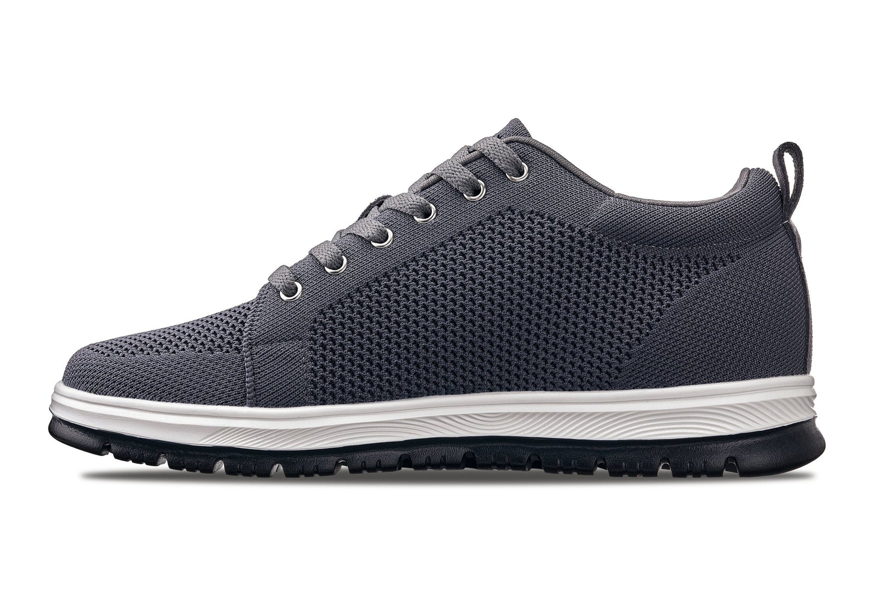 CALTO X2323 Sneaker 2.4” Taller (Iron Grey/White & Black Sole)