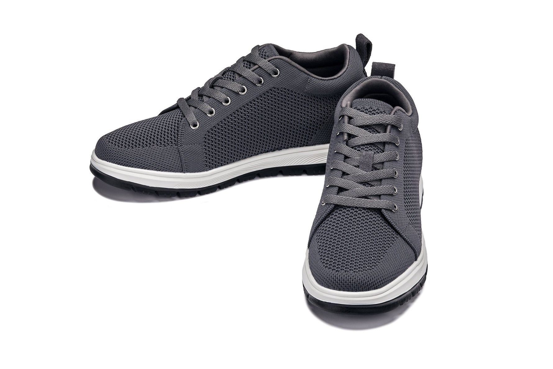 CALTO X2323 Sneaker 2.4” Taller (Iron Grey/White & Black Sole)