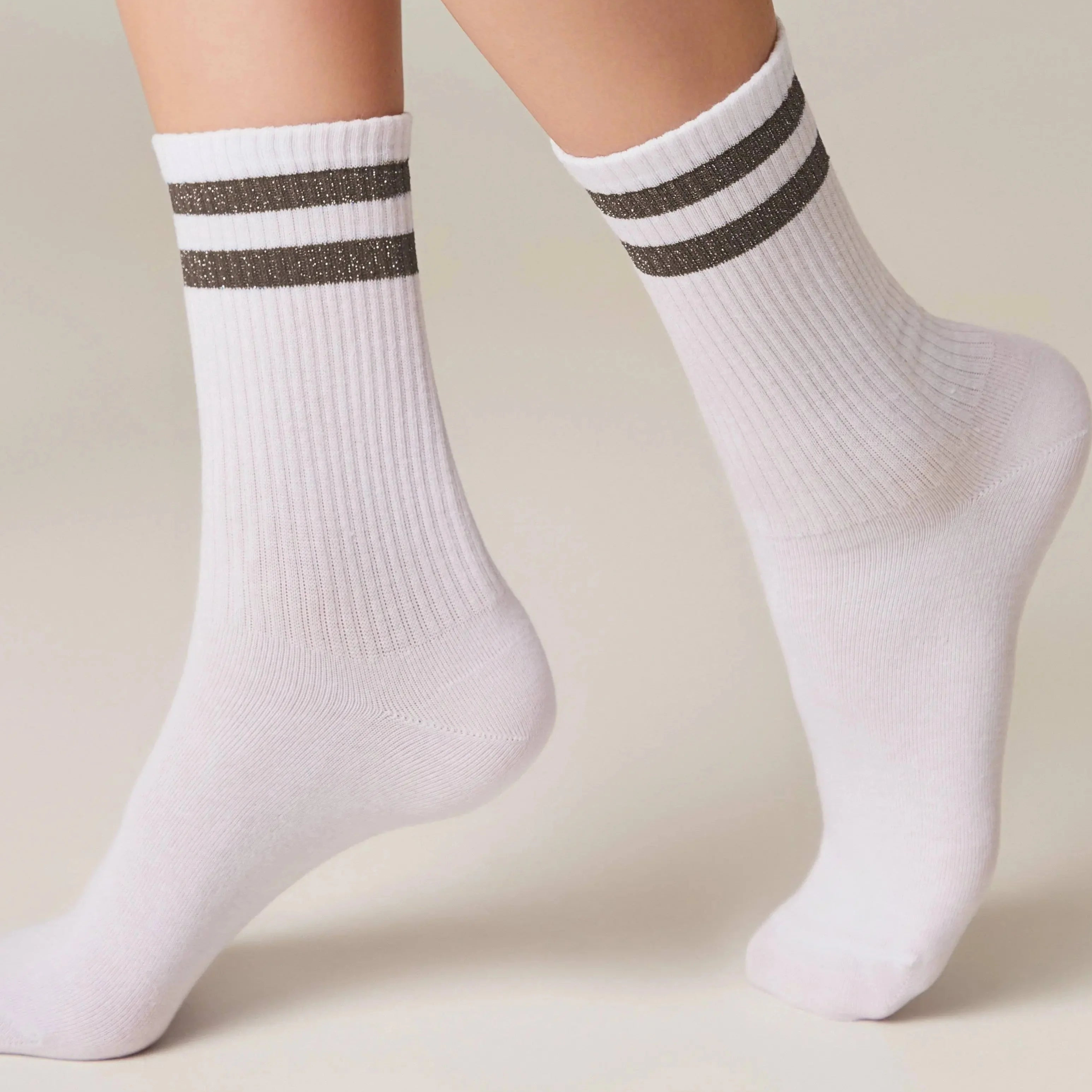 Conte Active Cotton Long Socks with Lurex Stripes