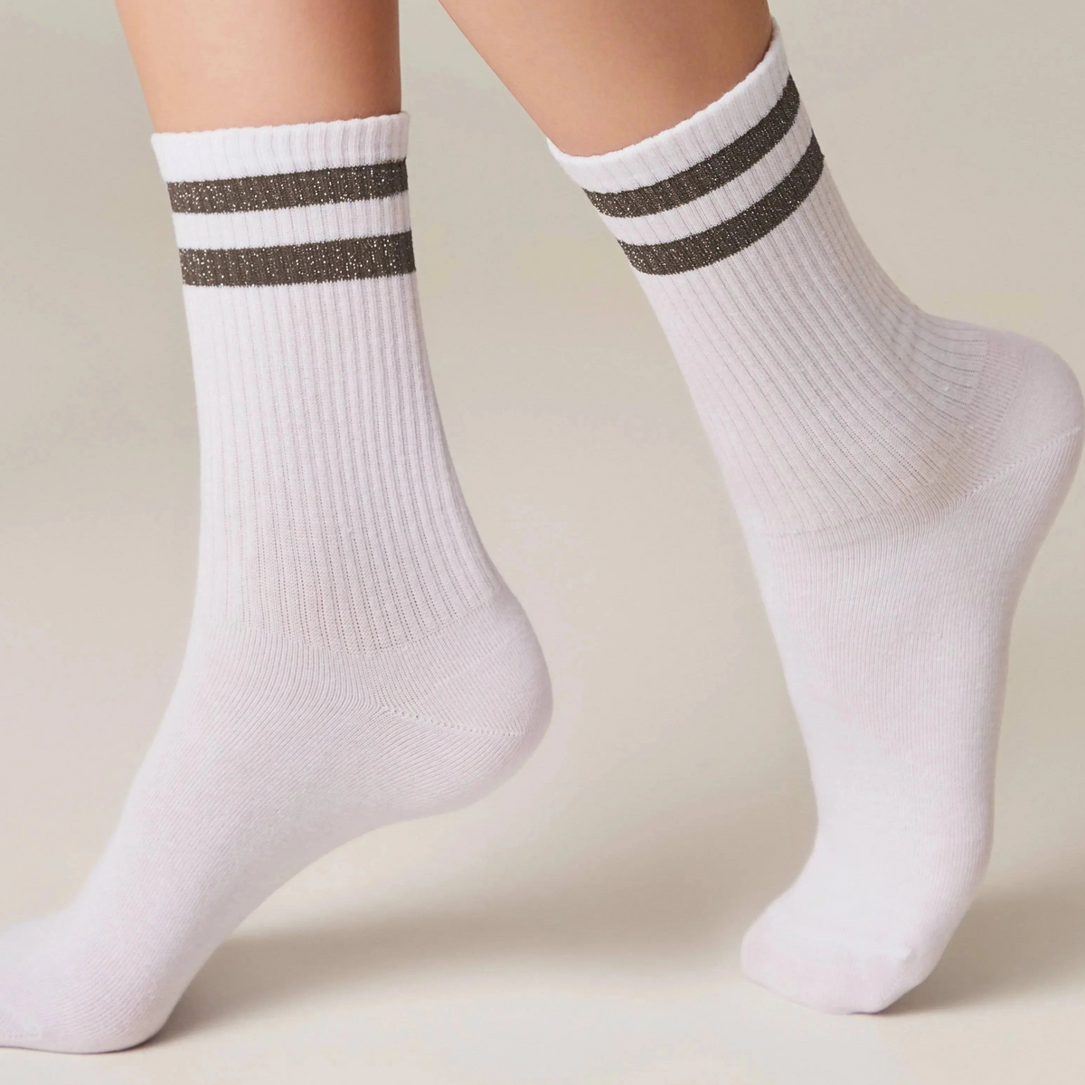 Conte Active Cotton Long Socks with Lurex Stripes