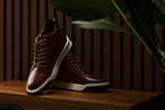 CALTO Y7153 2.6 Inches Taller (Brown) | Leather Ankle Top Sneak-Boot