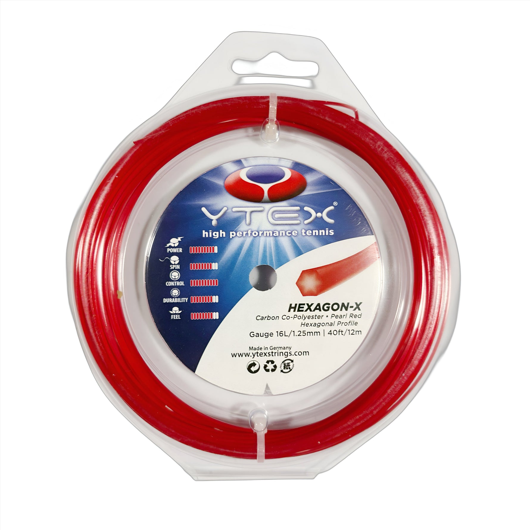 Hexagon-X Pearl Red Racquet String Set