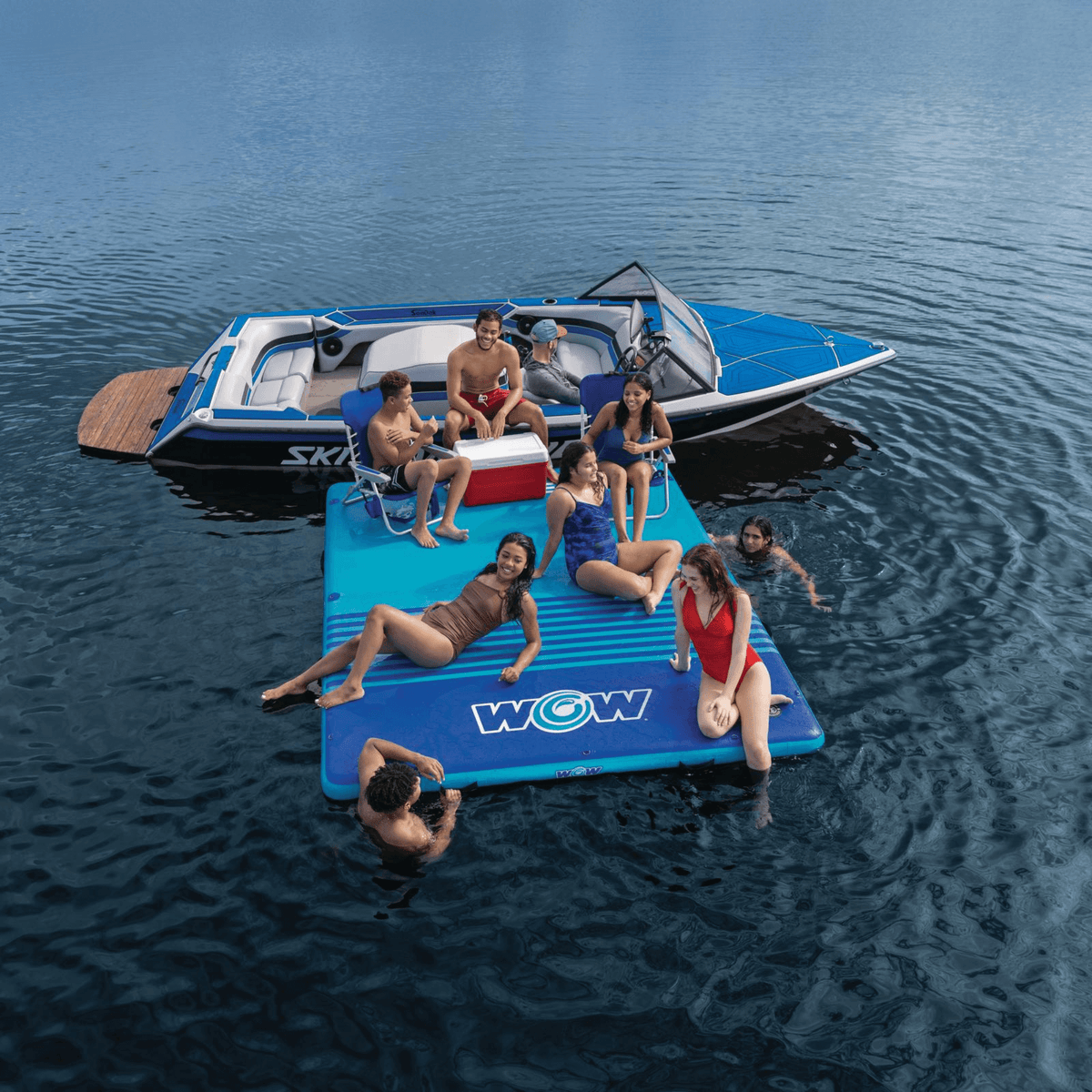 WOW Watersports 10'x8'x6" Drop Stitch Vacation Station Dock with Handles