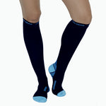 JupiterGear Endurance Compression Socks for Running and Hiking | Black with Blue Accent