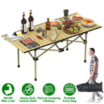 Folding Camping Carbon Steel Roll-Up Picnic & BBQ Table with Carry Bag