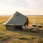 Oxford Bell Tent 9.8’/13.1’ with Stove Jack for Family Camping