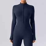 Active Basic Half Zip Mock Neck Jumpsuit