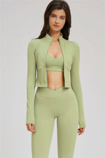 The Sizzle Zip Jacket Sports Bra Leggings | 3-Piece Set