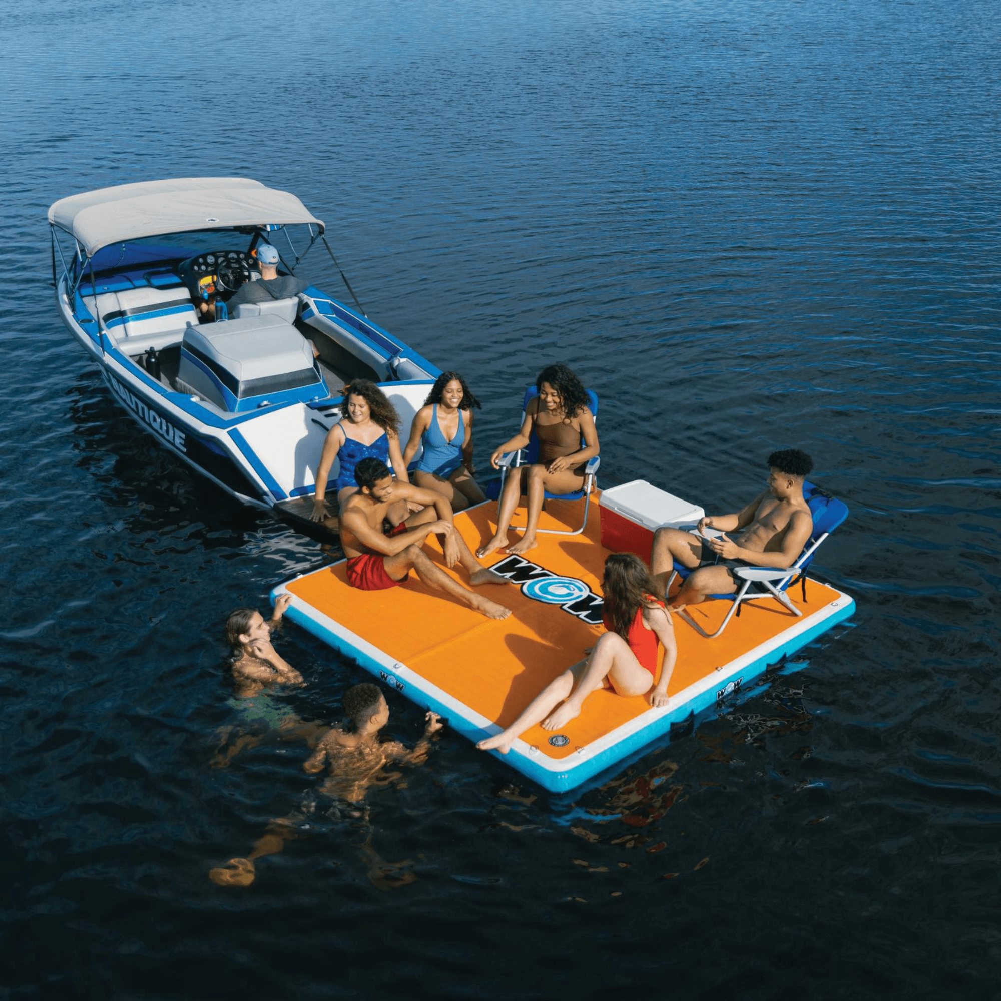 WOW Watersports Drop Stitch Vacation Station Dock with Deckpad