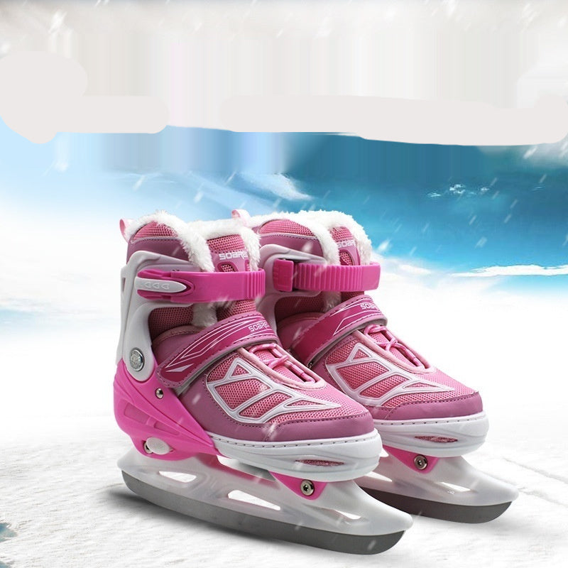 Plush Insulated Adjustable Ice Skates for Kids & Teens