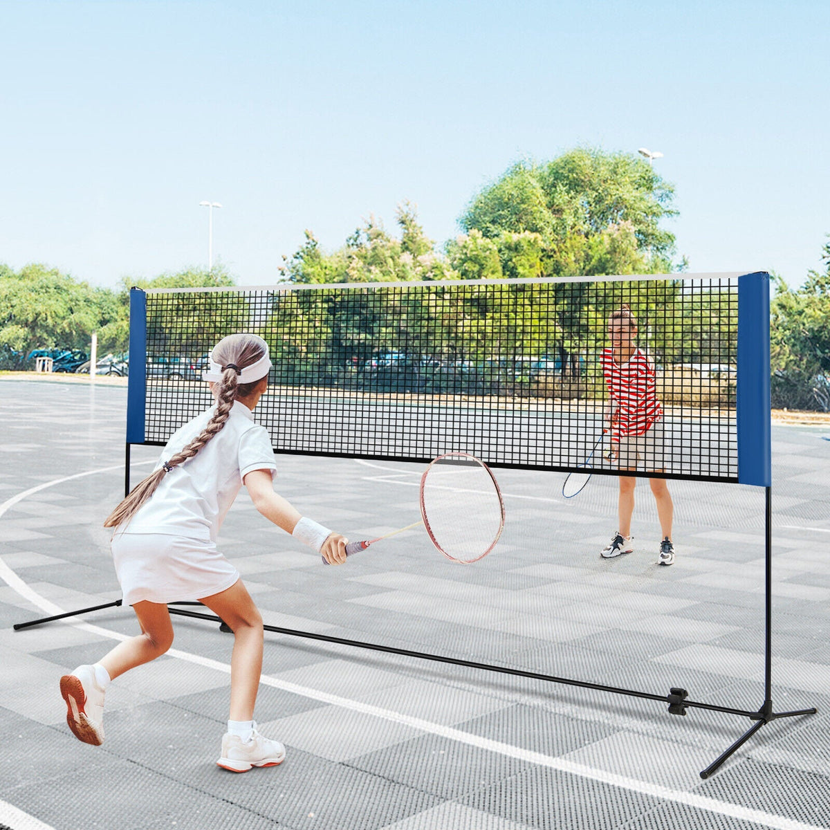Adjustable Badminton Net Stand with Portable Carry Bag | 10'/14'
