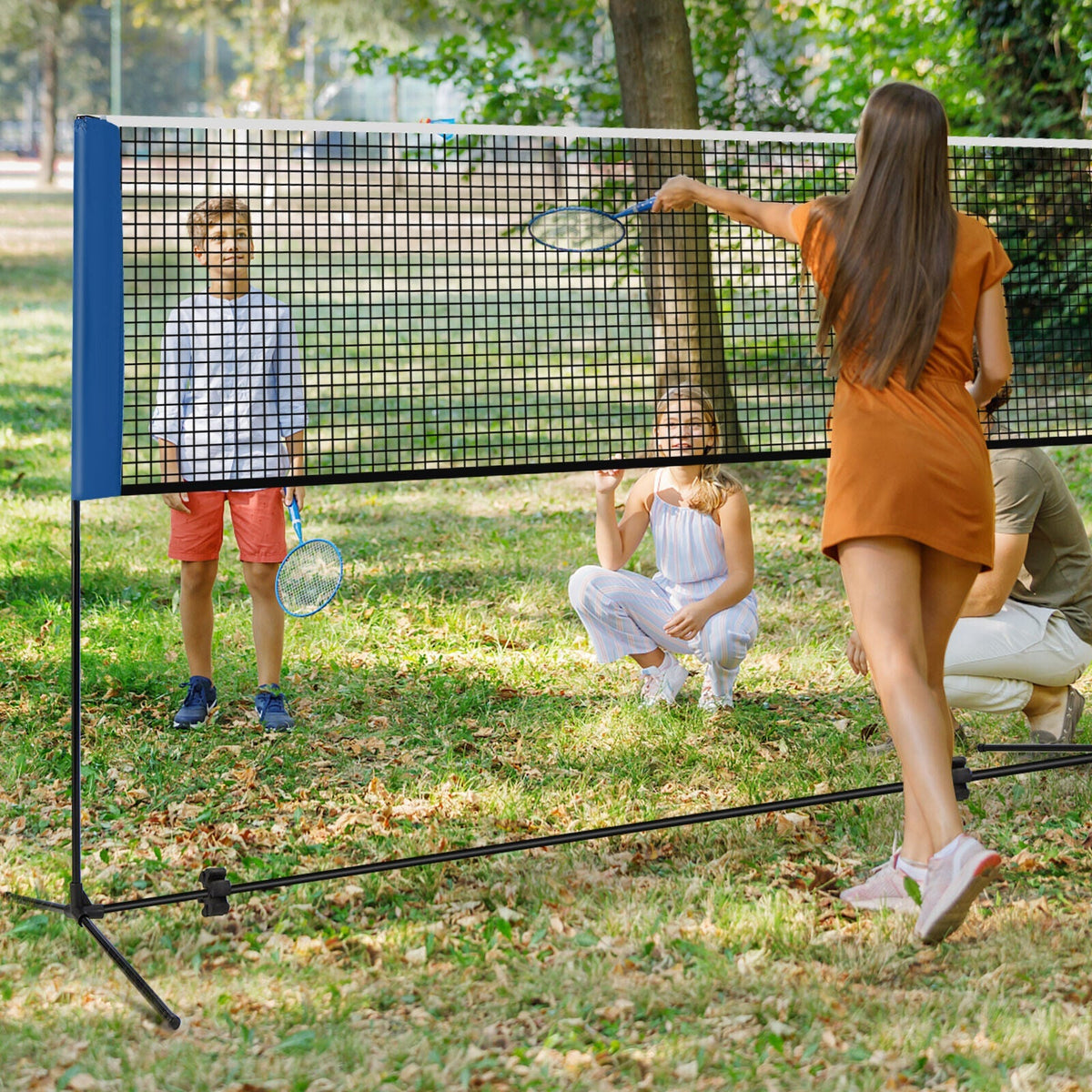 Adjustable Badminton Net Stand with Portable Carry Bag | 10'/14'