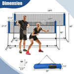 Adjustable Badminton Net Stand with Portable Carry Bag | 10'/14'
