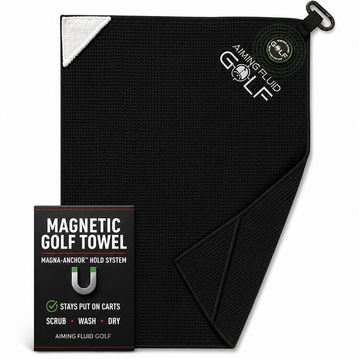 Magna-Anchor™ Magnetic Golf Towel | Stubby (16×24)