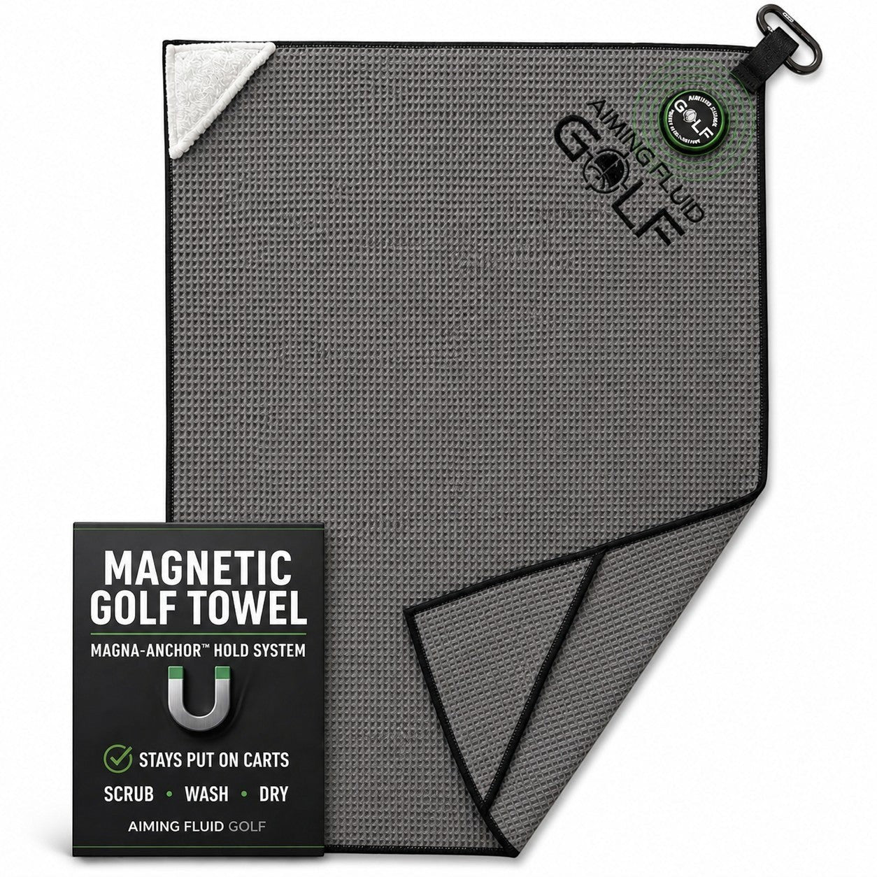 Magna-Anchor™ Magnetic Golf Towel | Stubby (16×24)