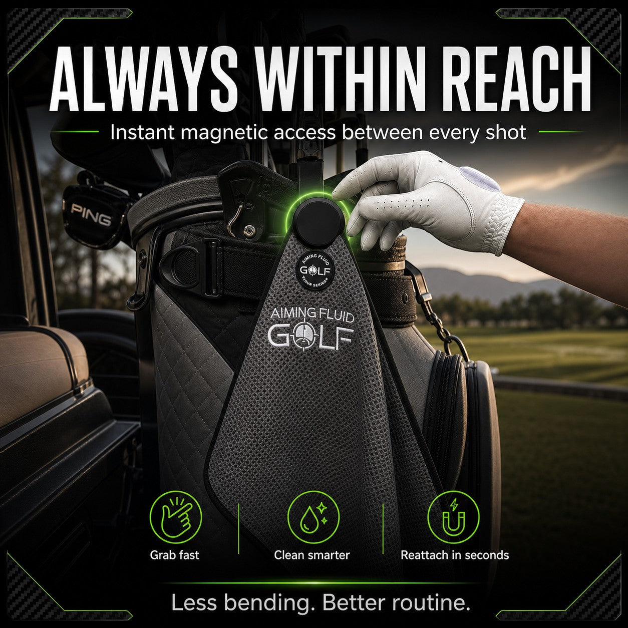 Magna-Anchor™ Magnetic Golf Towel | Stubby (16×24)