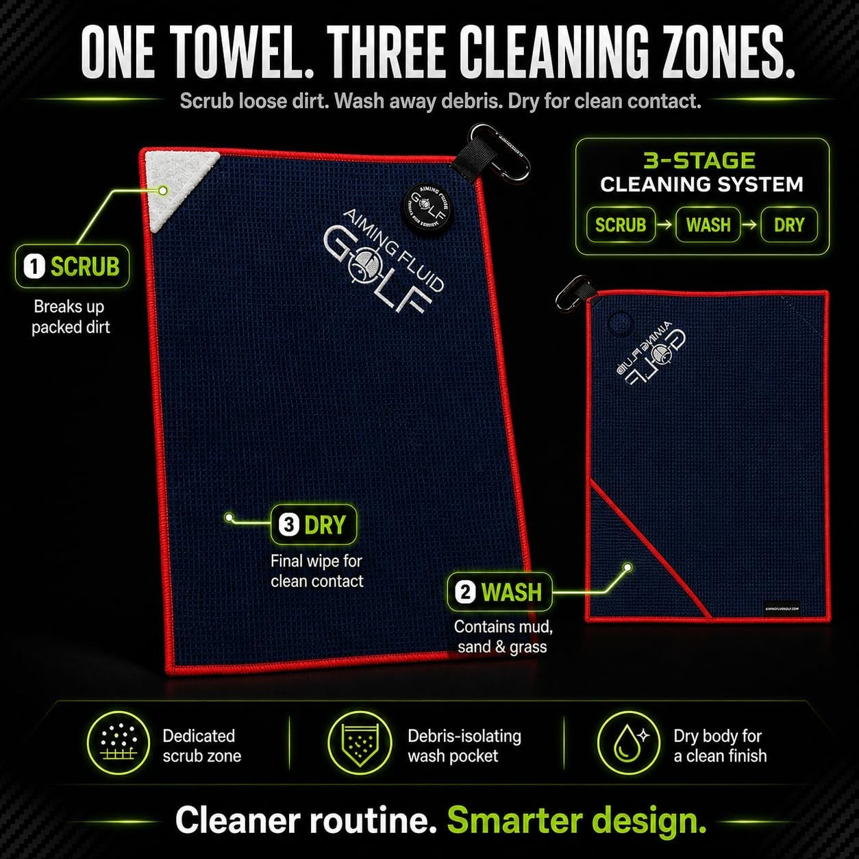 Magna-Anchor™ Magnetic Golf Towel | Stubby (16×24)