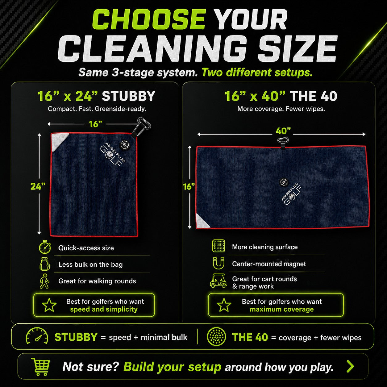 Magna-Anchor™ Magnetic Golf Towel | Stubby (16×24)