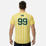 Yellow Striped CUSTOM NUMBER V-Neck Sports Jersey