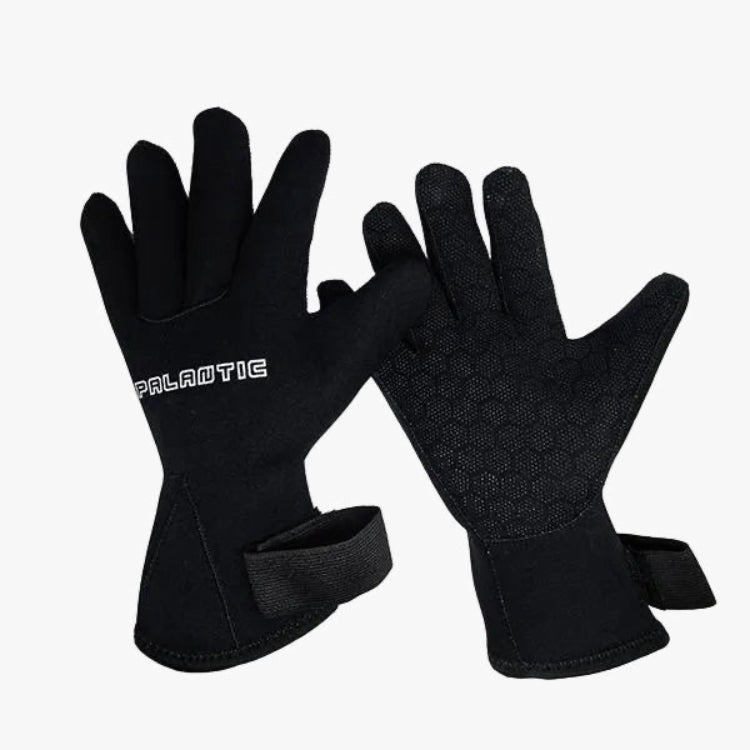 Spearfishing Palantic Black 3mm Neoprene Gloves Extra Warmth Titanium Coating