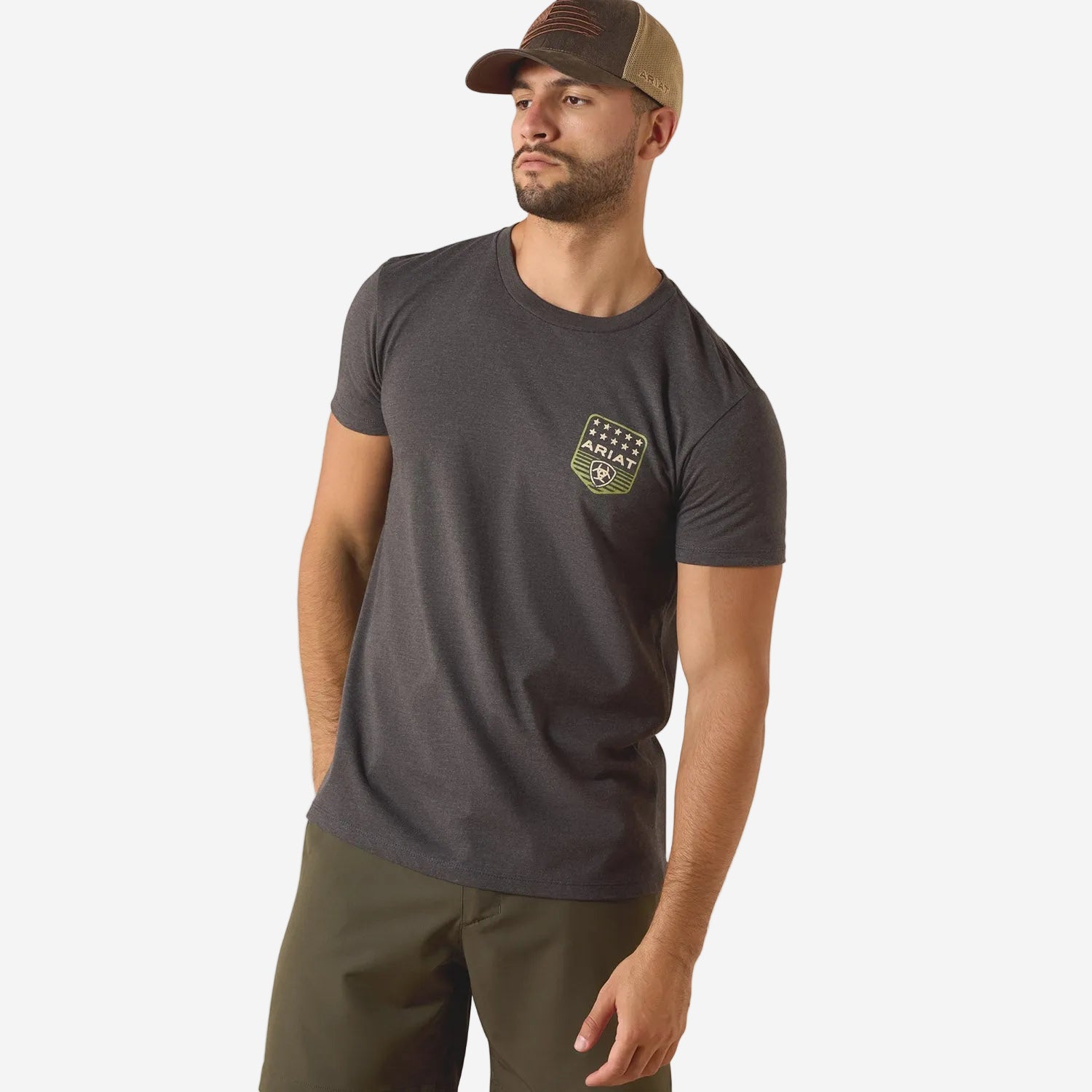 Ariat Men's Patriotic Badge Short Sleeve Shirt | 100% Cotton Unisex Top