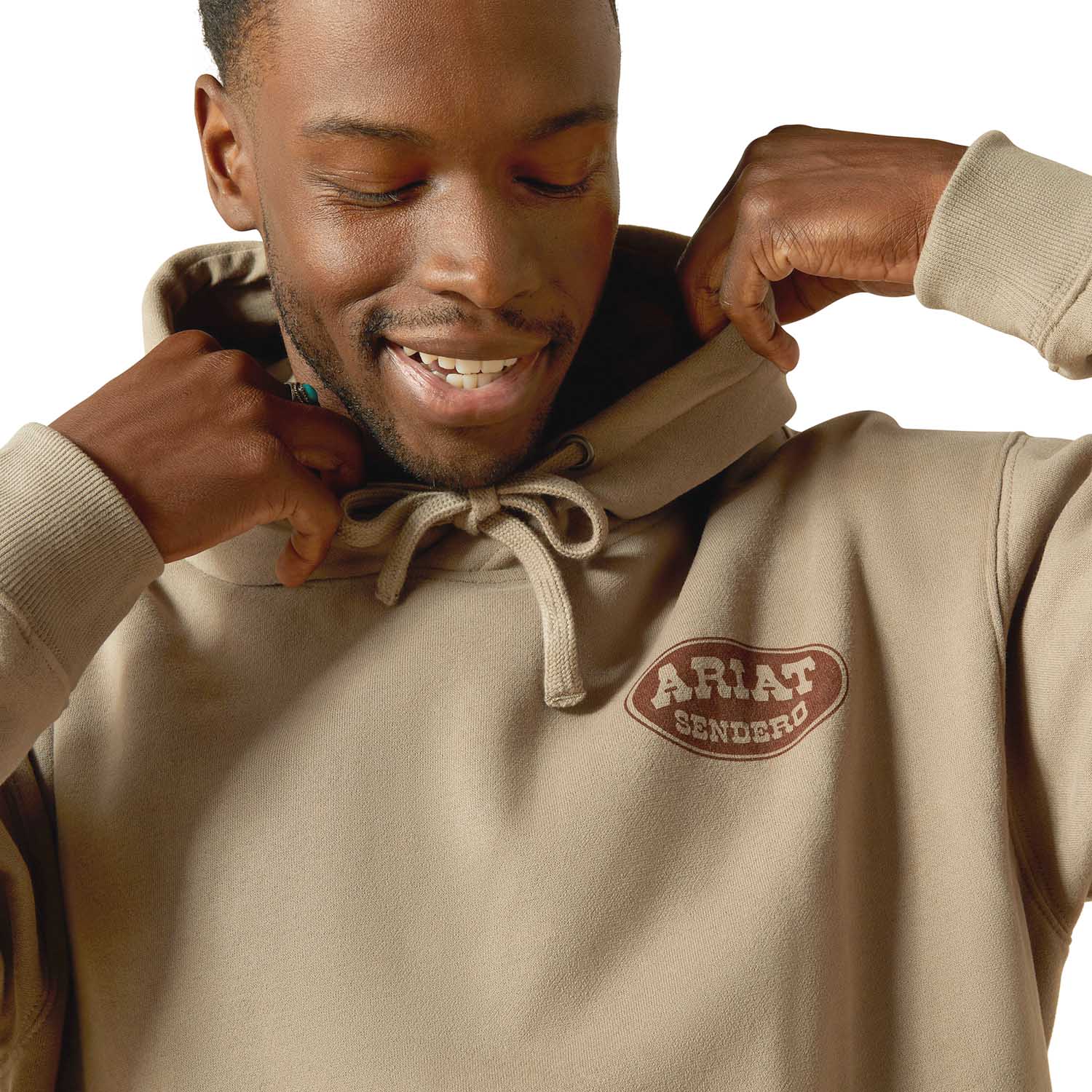 Ariat Mens Sendero "Slow Horses" Graphic Hoodie | Relaxed Fit Brushed Fleece Pullover