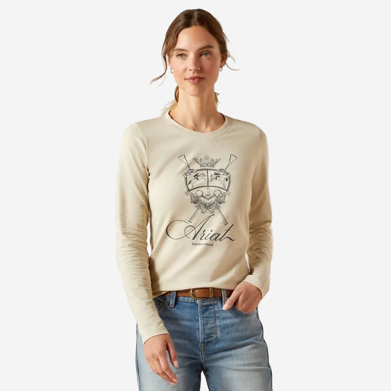 Ariat Women's Ritzy Logo Long Sleeve Tee | Organic Cotton, Stretch, Equestrian Style