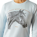 Ariat Youth Happy Long Sleeve Shirt | Organic Cotton Kids Equestrian Tee for Horse Lovers