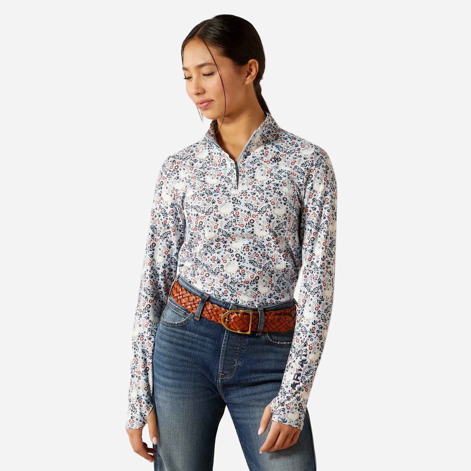 Ariat Youth Lowell 3.0 1/4 Zip Performance Baselayer | UV Protection and Thumbholes