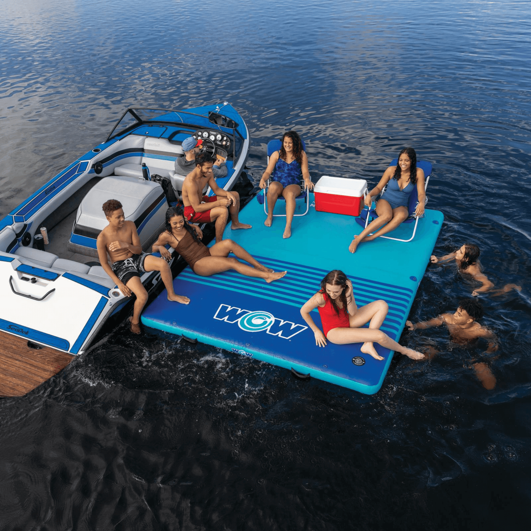 WOW Watersports 10'x8'x6" Drop Stitch Vacation Station Dock with Handles