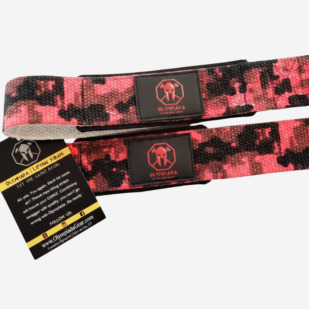 Lifting Straps | Red Digital Camo