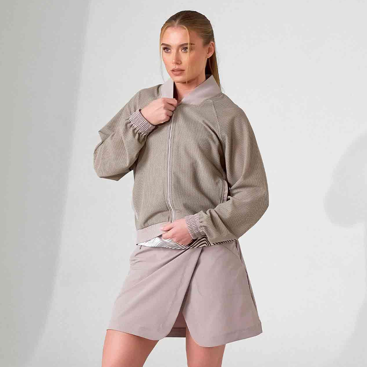 BAILA Mesh Athletic Jacket | Two-Way Zip Performance Bomber | First Position Collection