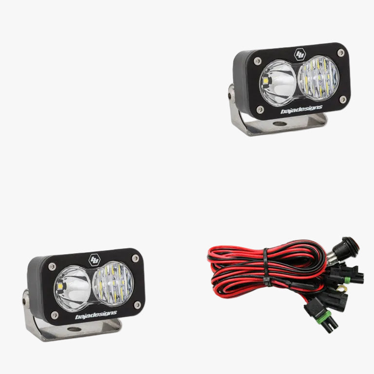 S2 Sport Black LED Auxiliary Light Pod Pair | Universal