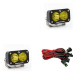 S2 Sport Black LED Auxiliary Light Pod Pair | Universal
