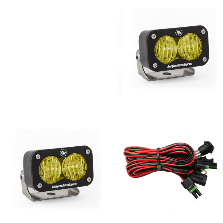 S2 Sport Black LED Auxiliary Light Pod Pair | Universal