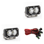 S2 Sport Black LED Auxiliary Light Pod Pair | Universal