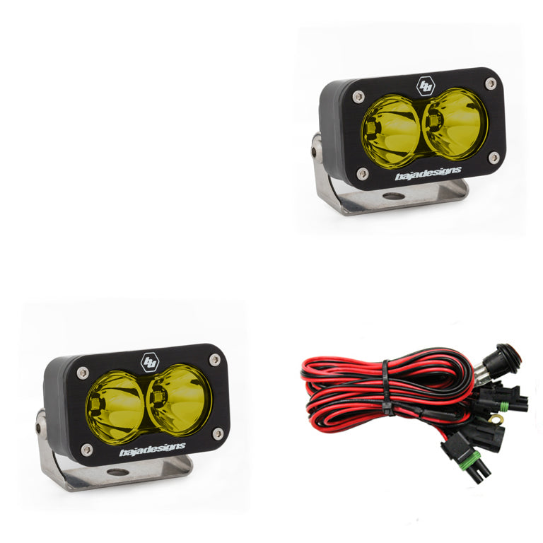 S2 Sport Black LED Auxiliary Light Pod Pair | Universal