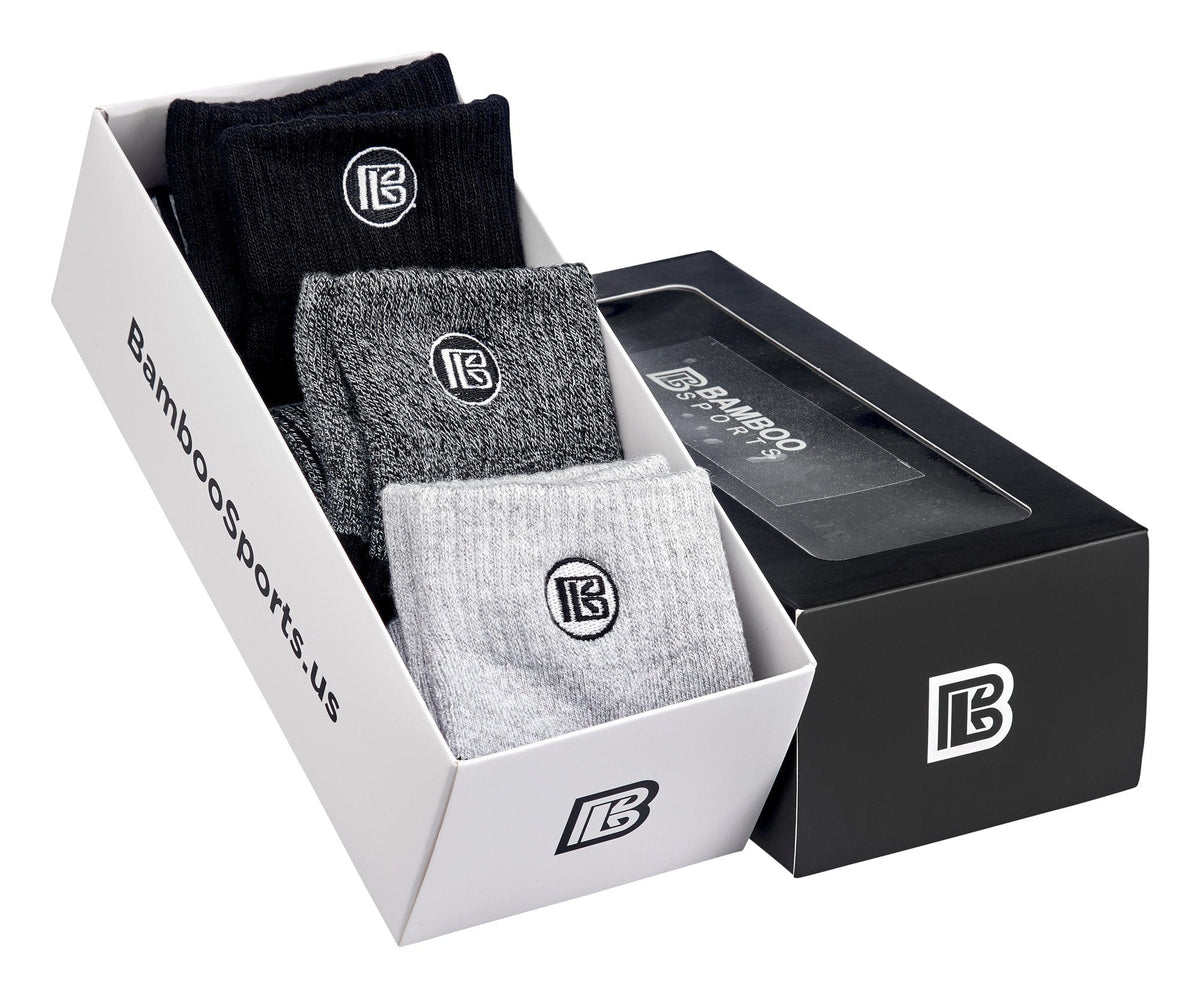 Premium Bamboo Rayon Quarter High Crew Socks | 3/6-Pack