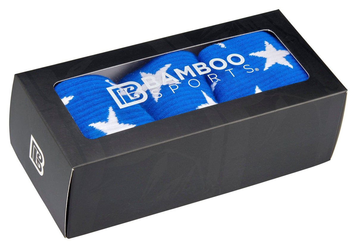 Premium Bamboo Rayon Crew Red White and Blue Flag Socks | Gift Box 3 Pair