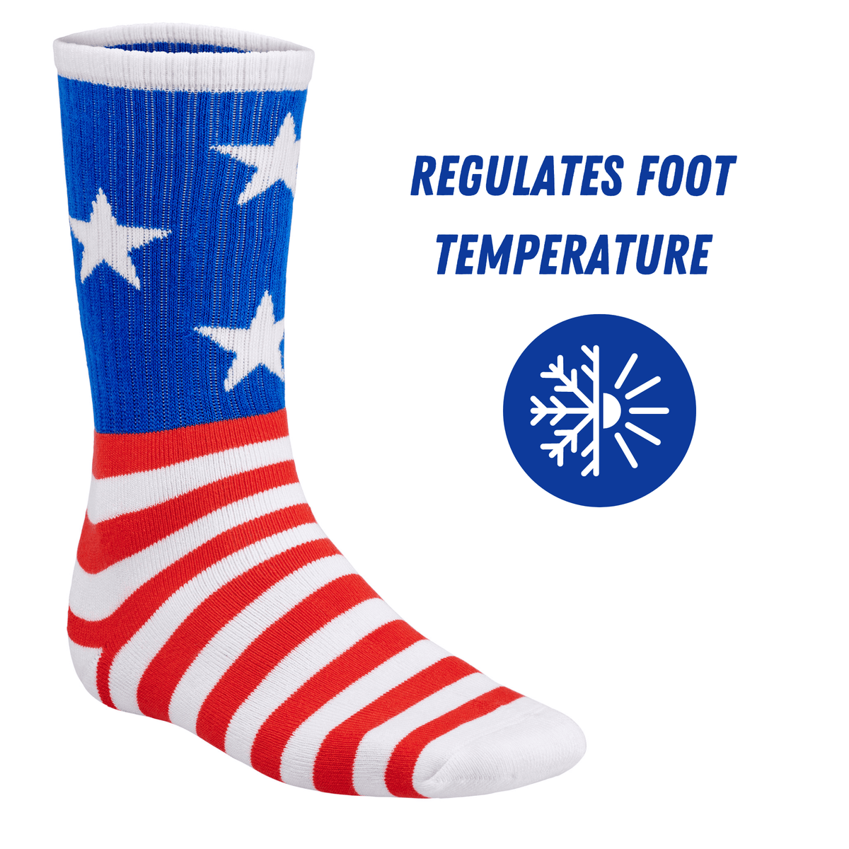 Premium Bamboo Rayon Crew Red White and Blue Flag Socks | Gift Box 3 Pair