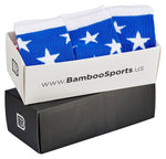 Premium Bamboo Rayon Crew Red White and Blue Flag Socks | Gift Box 3 Pair