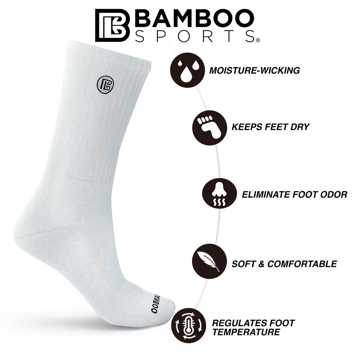 Premium Bamboo Rayon Crew Socks | 3/6-Pack
