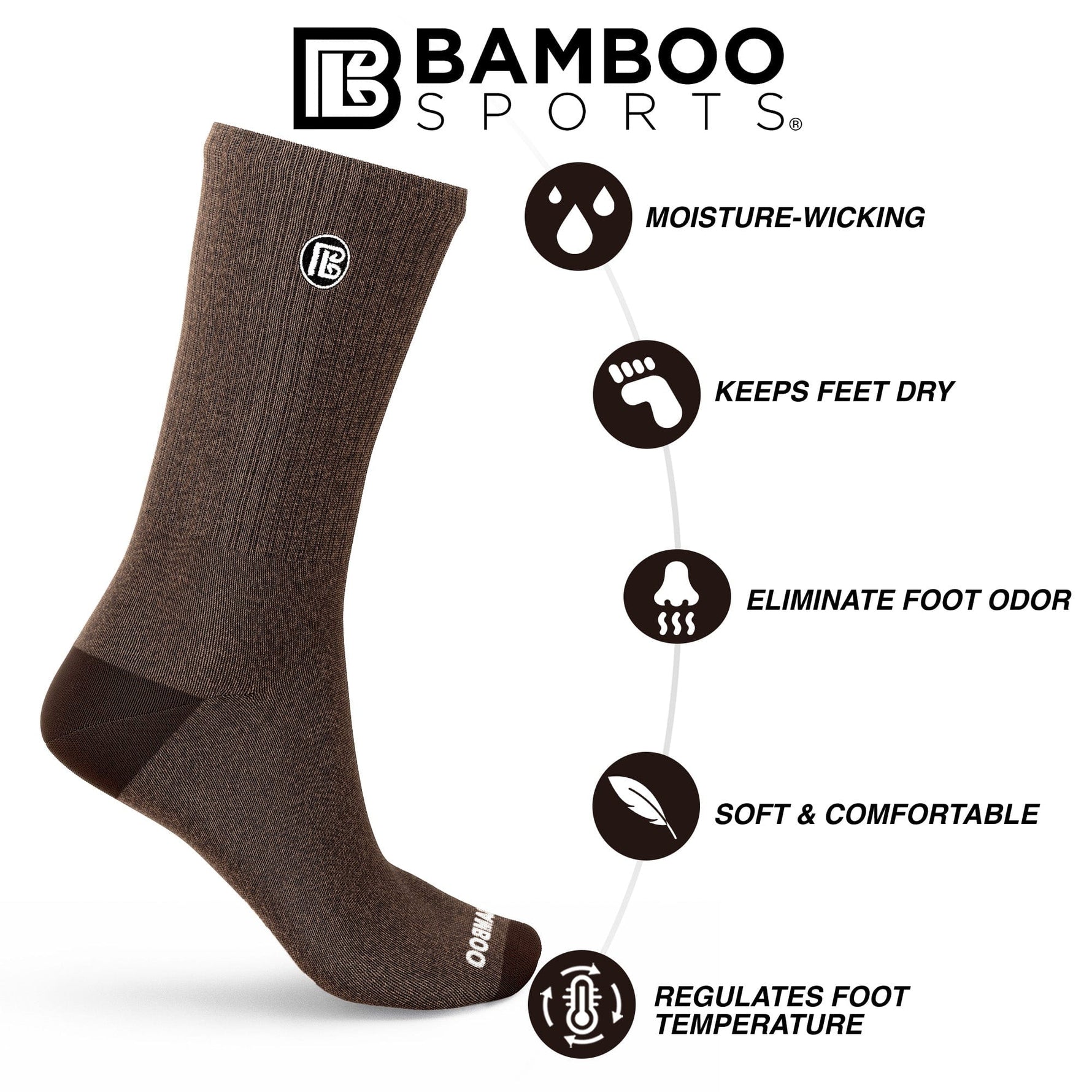 Premium Bamboo Rayon Crew Socks | 3/6-Pack